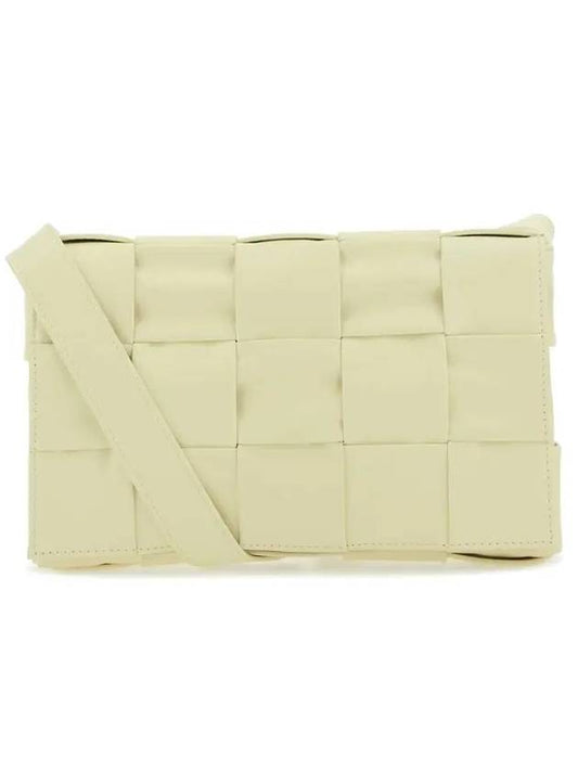 Luxury Bottega Veneta Intrecciato Triangle Buckle Cassette Cross Bag Yellow