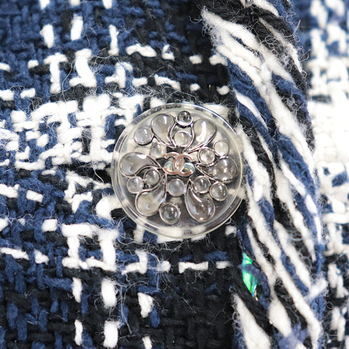 Chanel Tweed Jacket with Coco Mark Buttons Classic Flap Tote