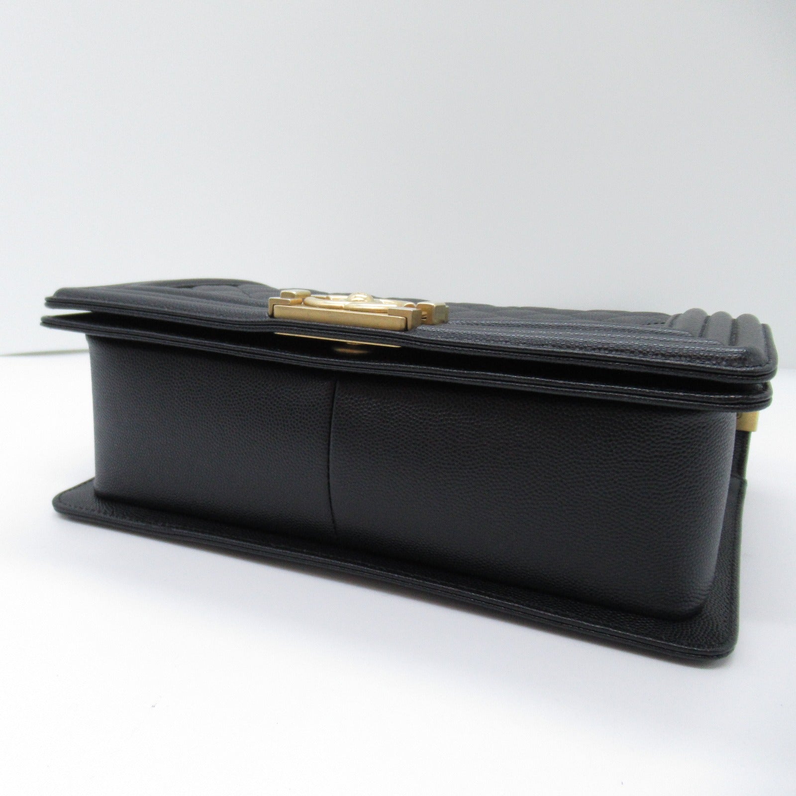 Chanel Boy Caviar Chain Shoulder Bag Black