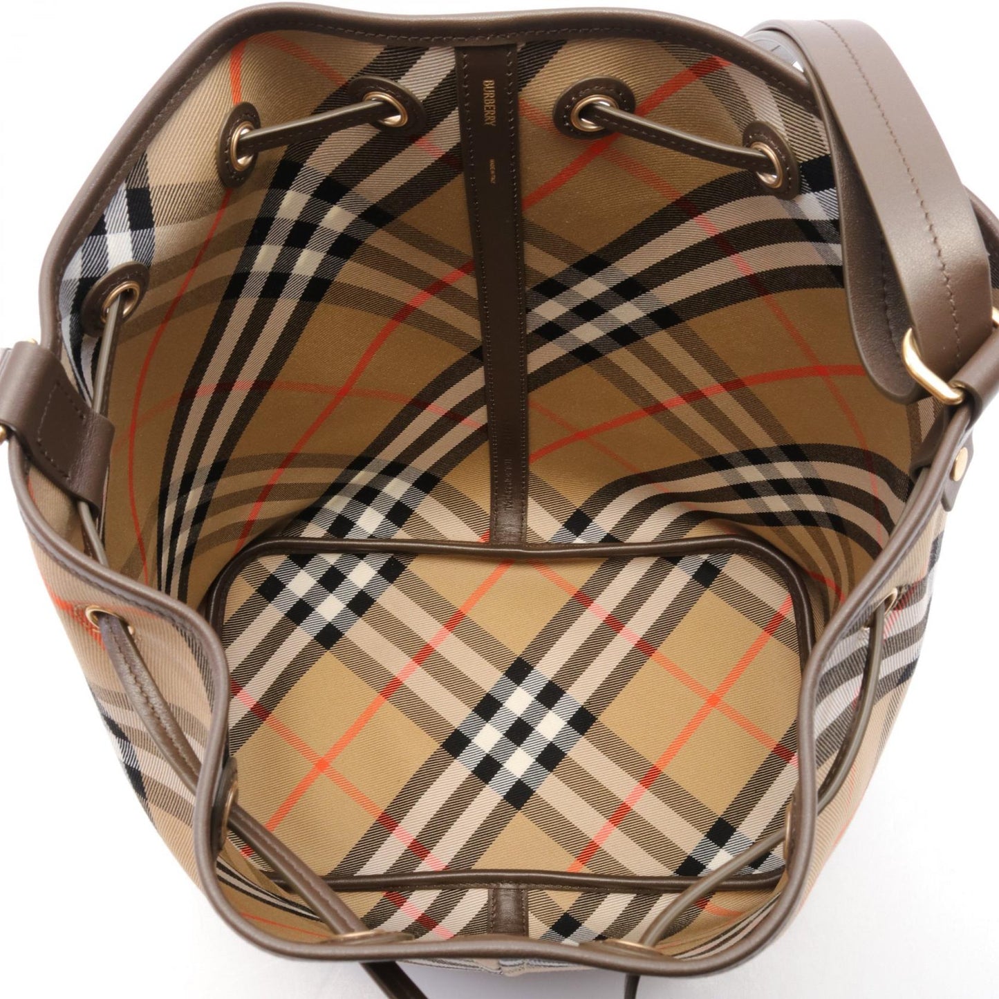 Burberry Check Canvas Leather Shoulder Bag