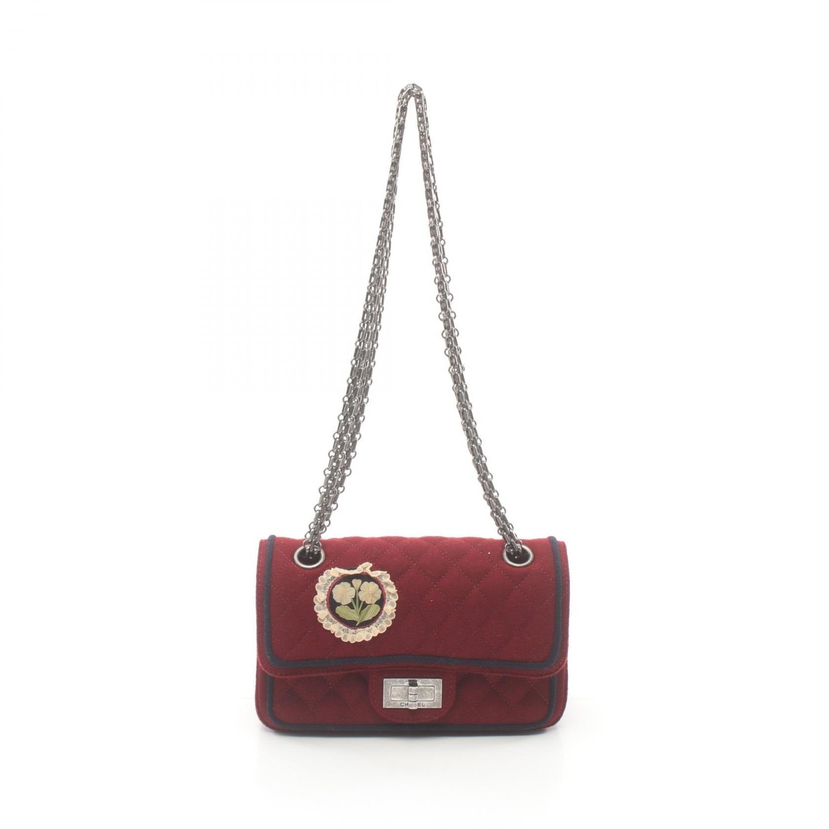 Chanel 2.55 Matelasse Wool Shoulder Bag Classic Flap