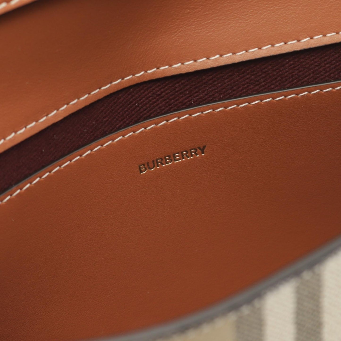 Burberry Check PVC Coated Canvas Leather Shoulder Bag