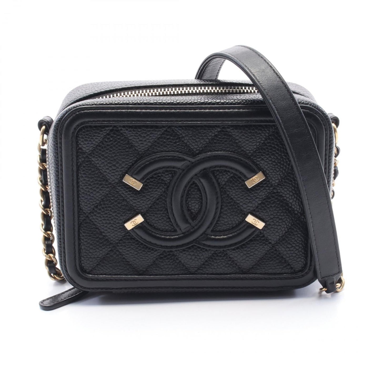 Chanel CC Filigree Caviar Shoulder Bag
