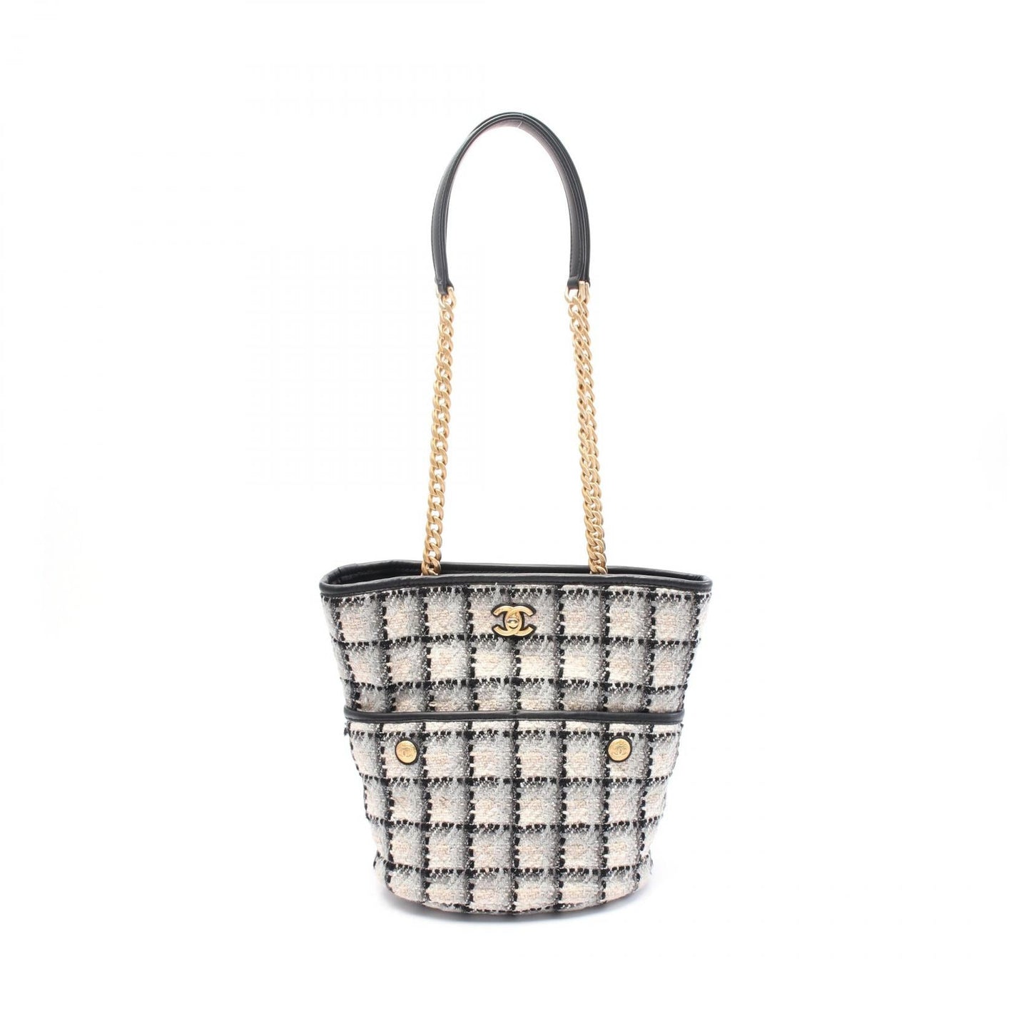 Chanel Coco Fabric Leather Tote Bag