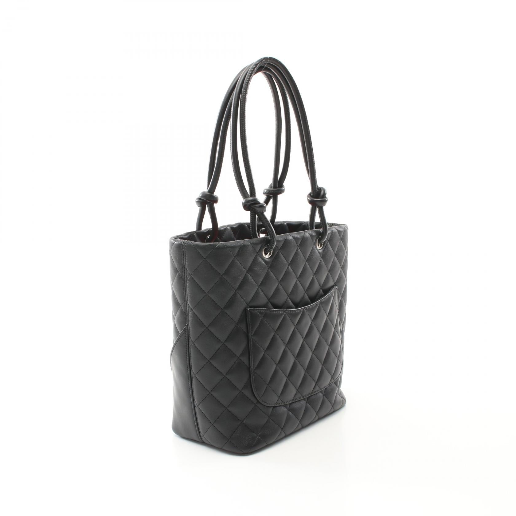 Chanel Cambon Line Leather Patent Leather Tote Bag