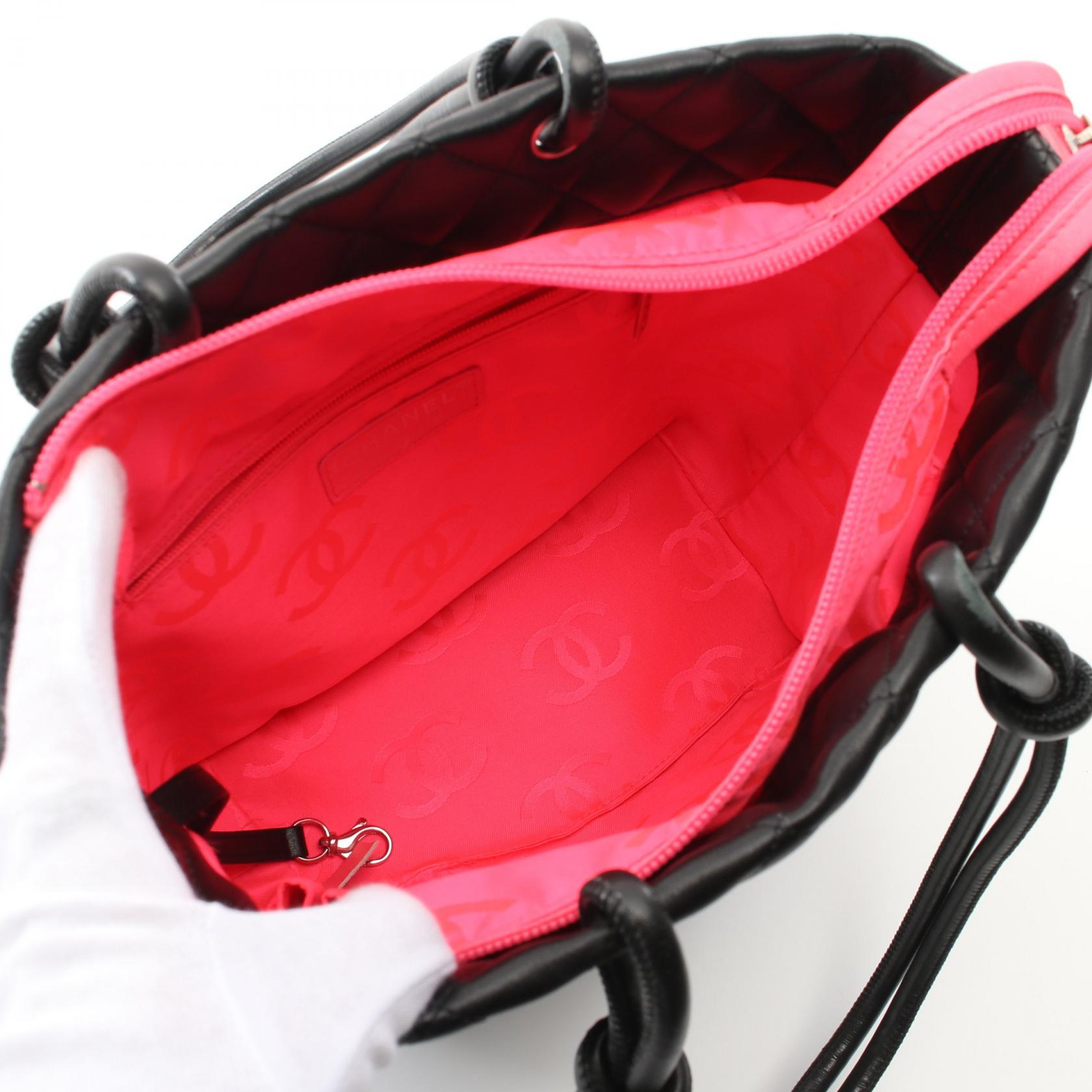 Chanel Cambon Line Leather Patent Leather Tote Bag