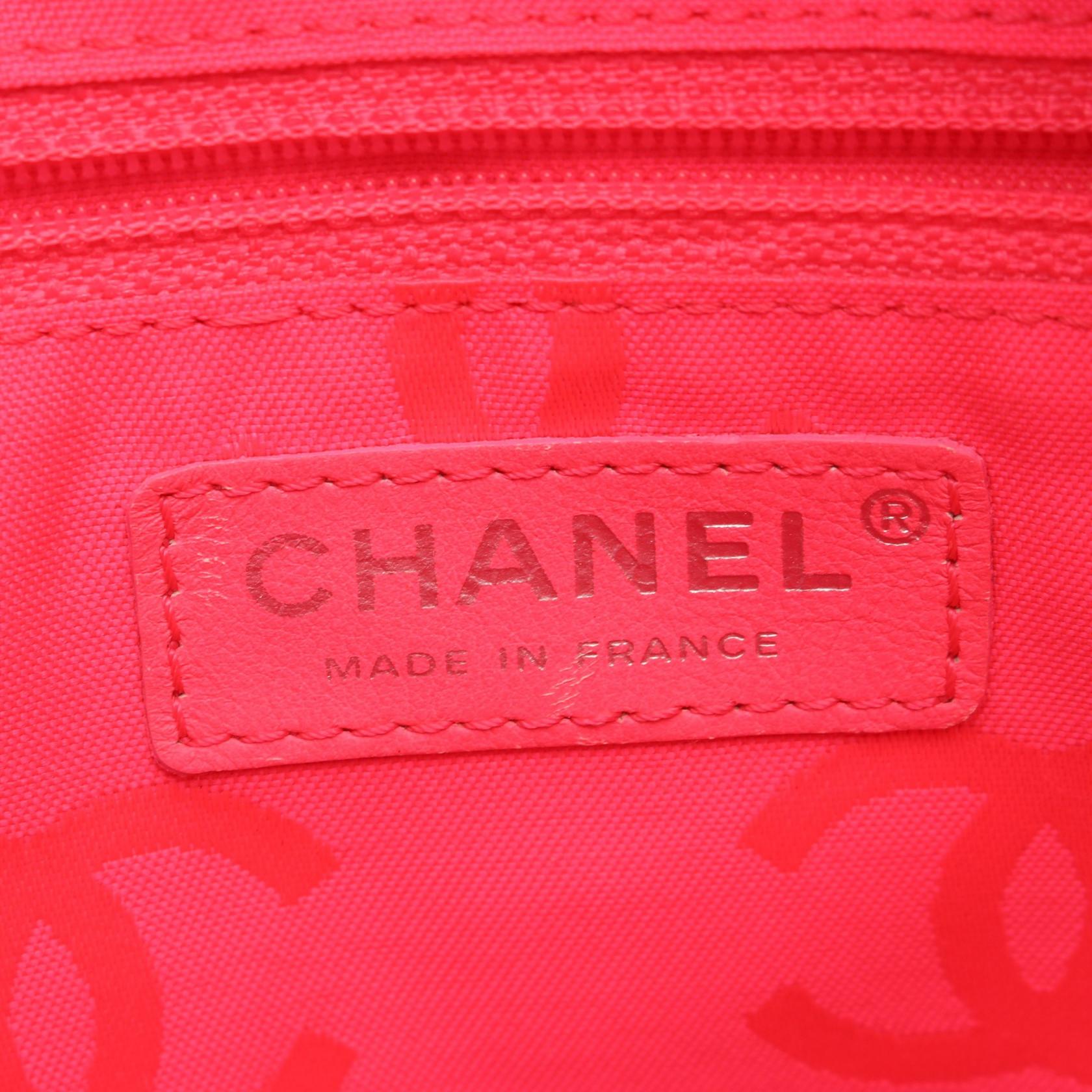 Chanel Cambon Line Leather Patent Leather Tote Bag