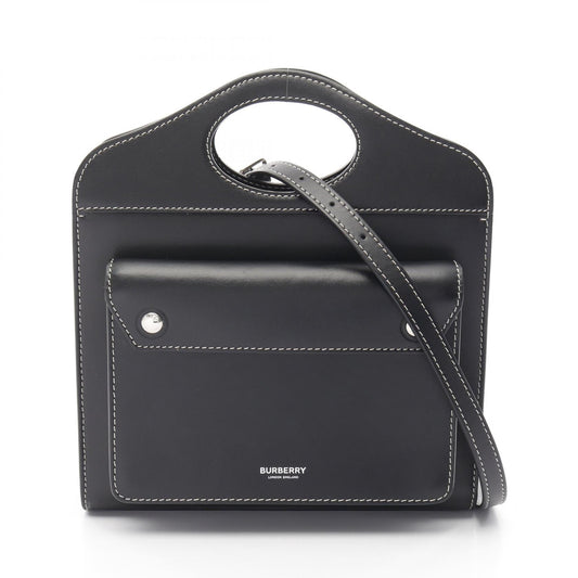 Burberry Mini Topstitch Leather Handbag