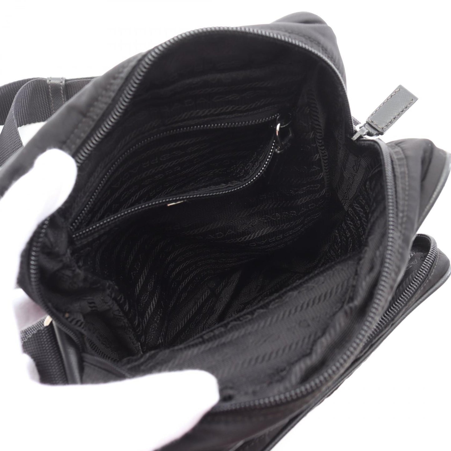 Prada VIAGGIO Nylon Saffiano Leather Shoulder Bag