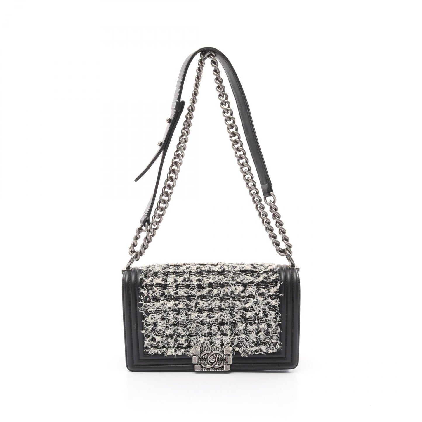 Chanel Boy Chanel Leather Fabric Shoulder Bag