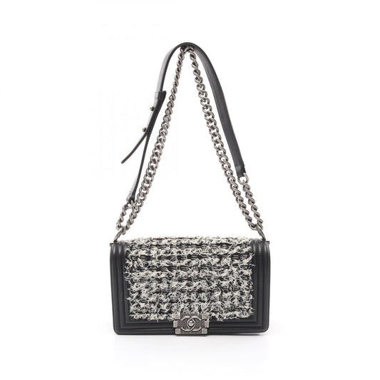 Chanel Boy Chanel Leather Fabric Shoulder Bag