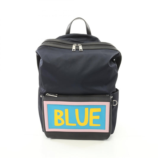 Fendi Vocabulary BLUE Nylon Leather Backpack