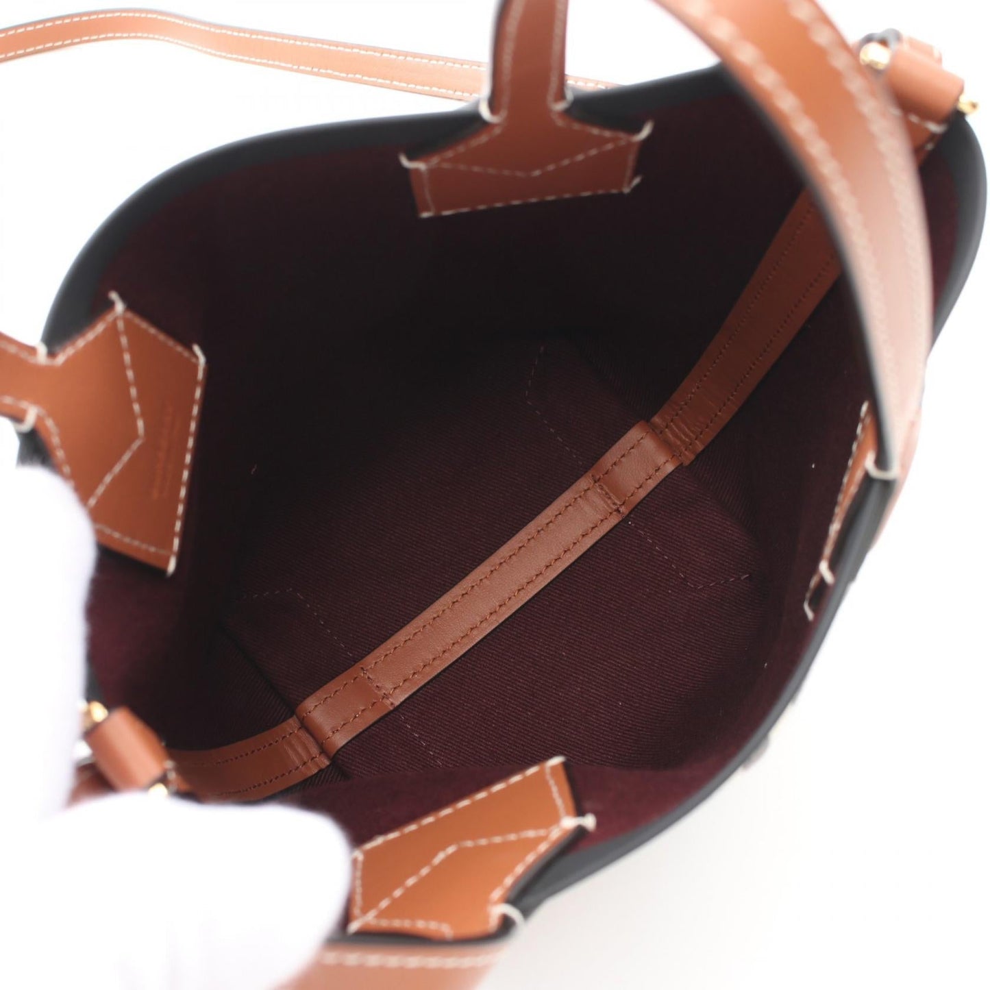 Burberry Mini London Check Canvas Leather 2way Tote Bag