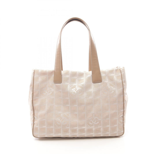 Chanel New Travel Line Leather Nylon Canvas Tote Bag