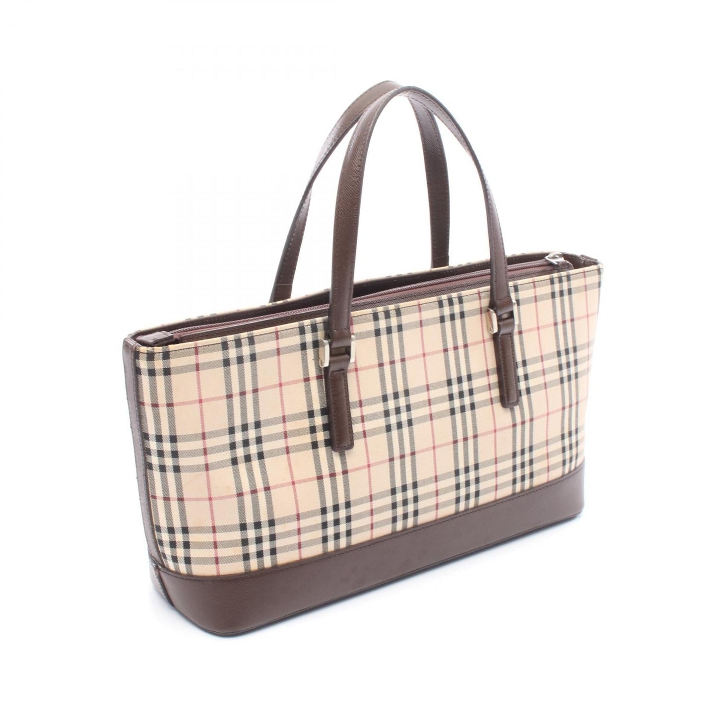 Burberry Nova Check Canvas Leather Handbag