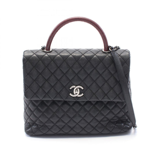 Chanel Matelasse Coco Handle Caviar Skin Exotic Leather Handbag
