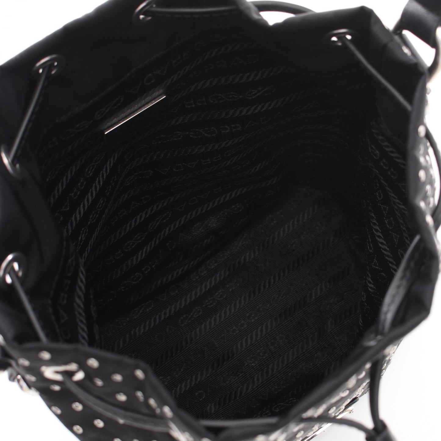 Prada Studs Nylon Handbag
