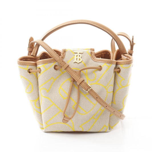 Burberry Peony Canvas Leather Handbag
