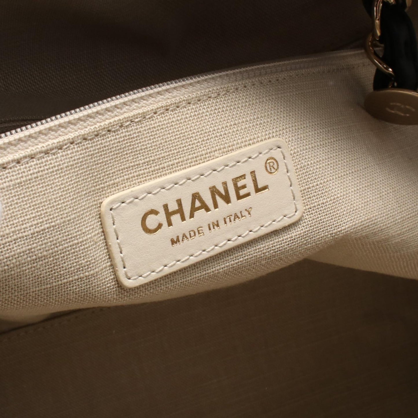 Chanel Deauville Canvas Leather Shoulder Bag