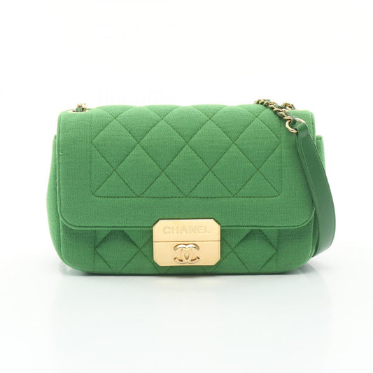 Chanel Matelasse Leather Cotton Jersey Shoulder Bag