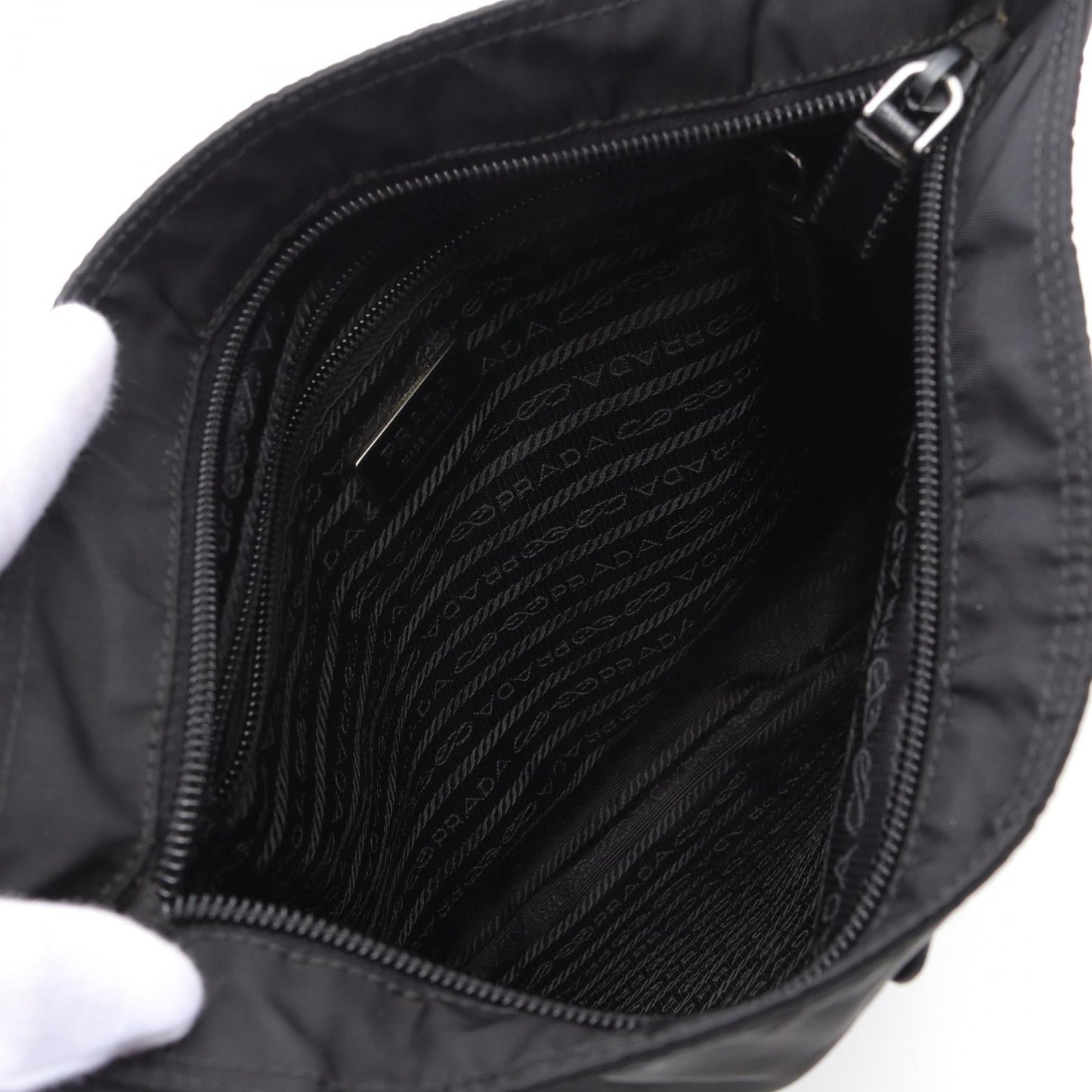 Prada TESSUTO+SAFFI Shoulder Bag Nylon Saffiano Leather Bag