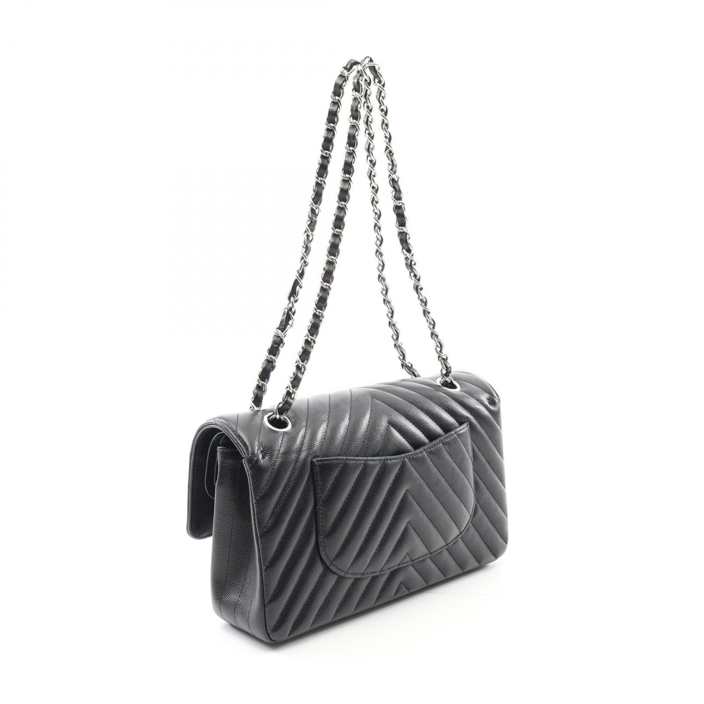 Chanel Chevron V Stitch Caviar Shoulder Bag