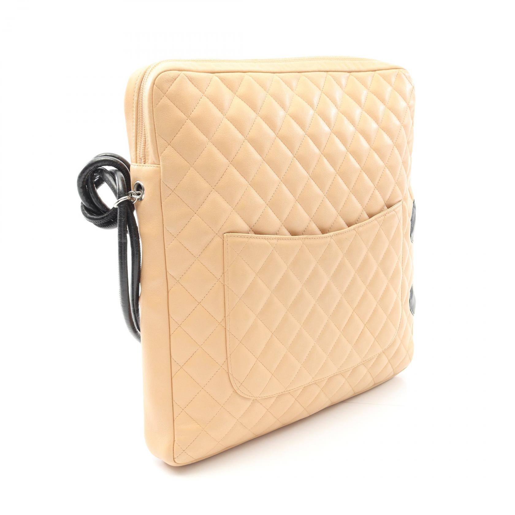 Chanel Cambon Line Large Pochette Leather Shoulder Bag