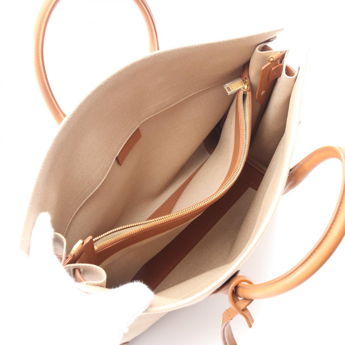 Saint Laurent Sac de Jour Canvas Leather Tote Bag