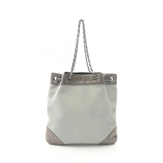 Chanel Canvas Exotic Leather Shoulder Bag