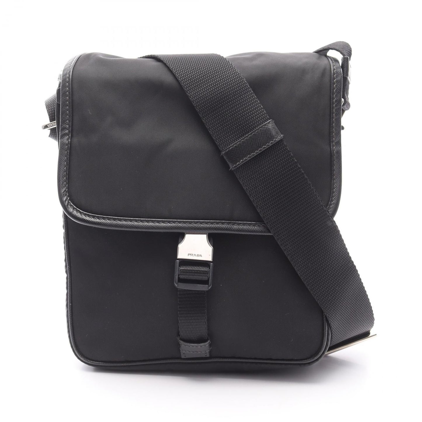 Prada Nylon Saffiano Leather Shoulder Bag