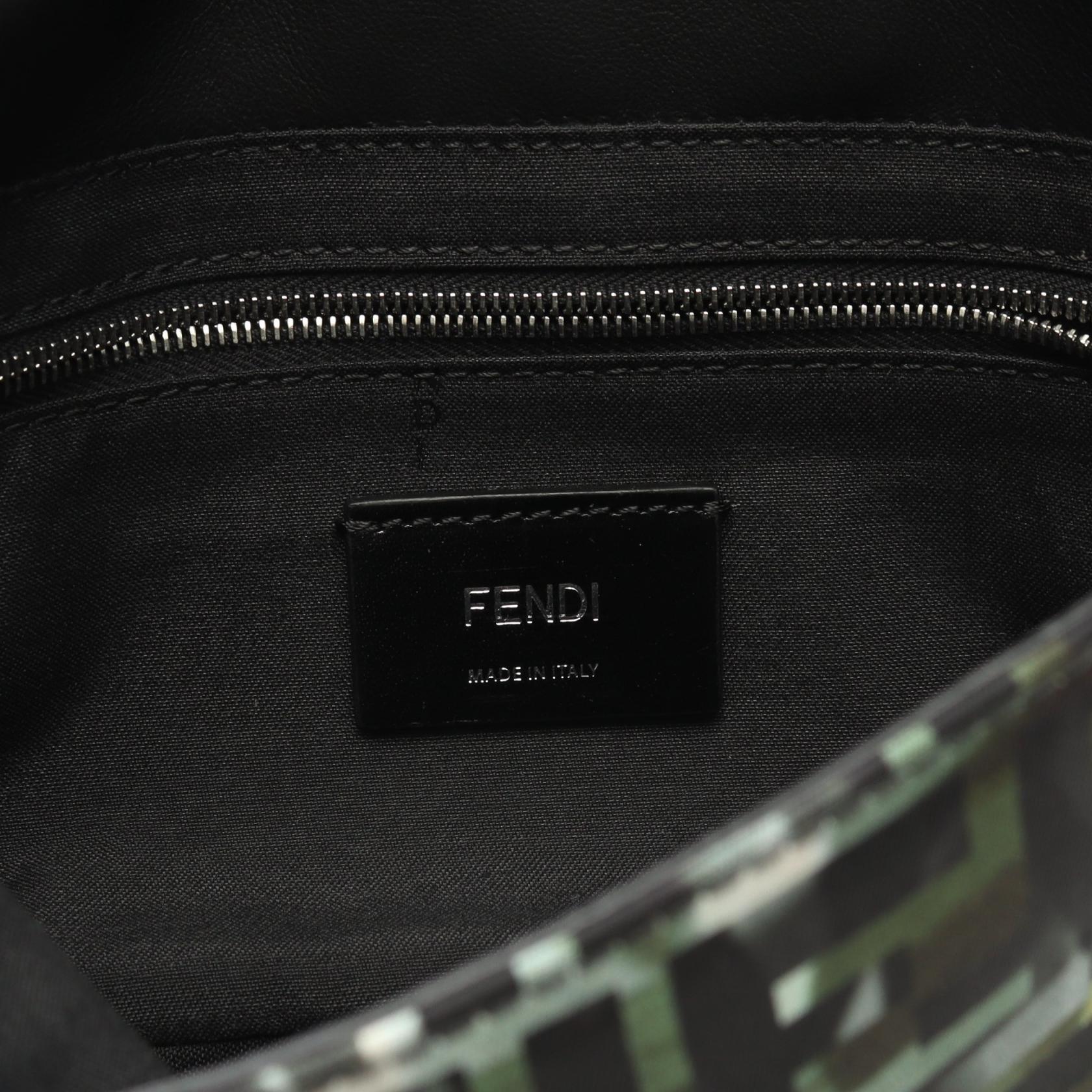 Fendi Mamma Baguette Zucca Nylon Leather Waist Bag