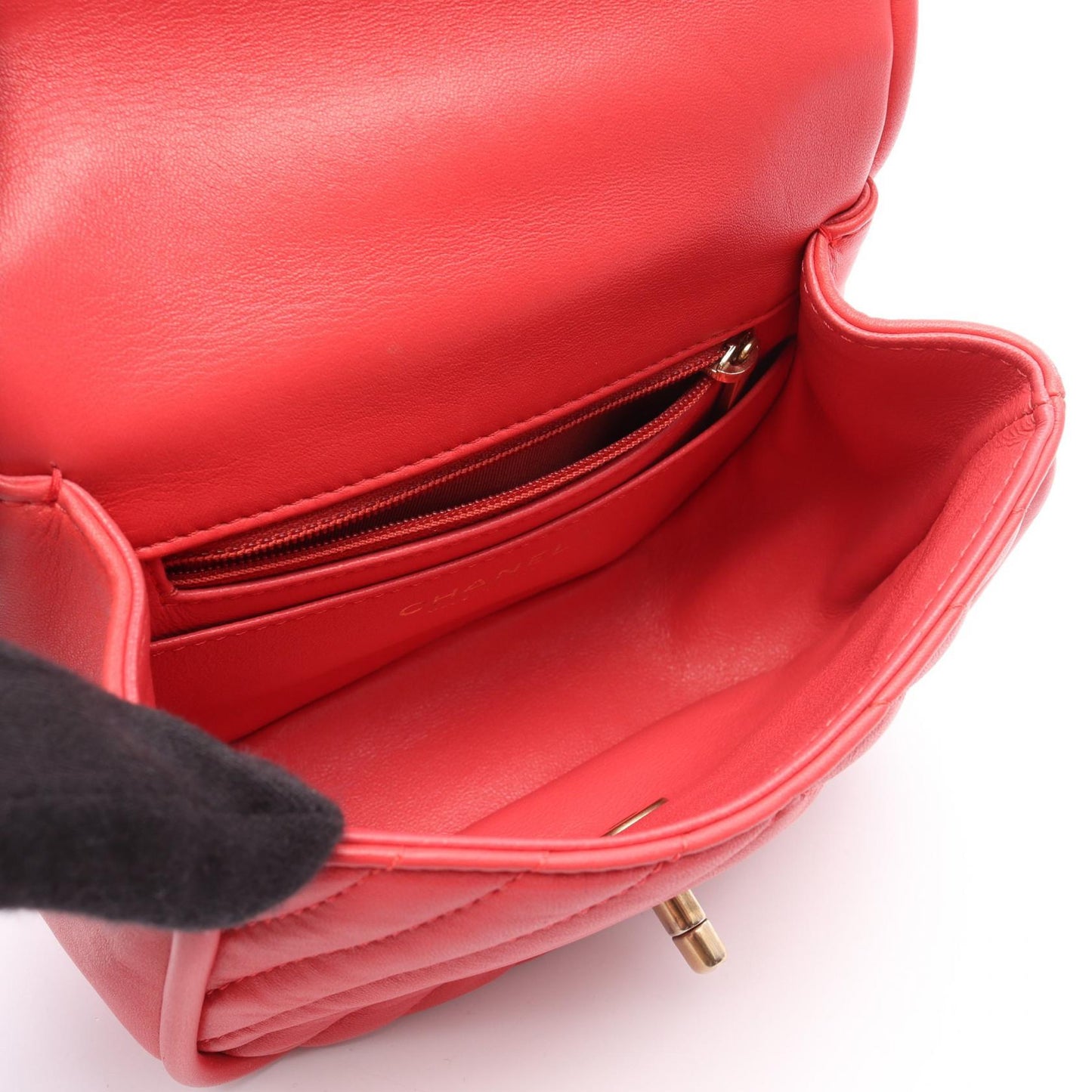 Chanel Chevron V Stitch Lambskin Shoulder Bag