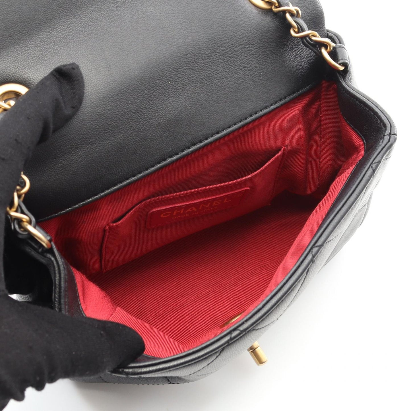 Chanel Top Handle Matelasse Lambskin 2way Shoulder Bag