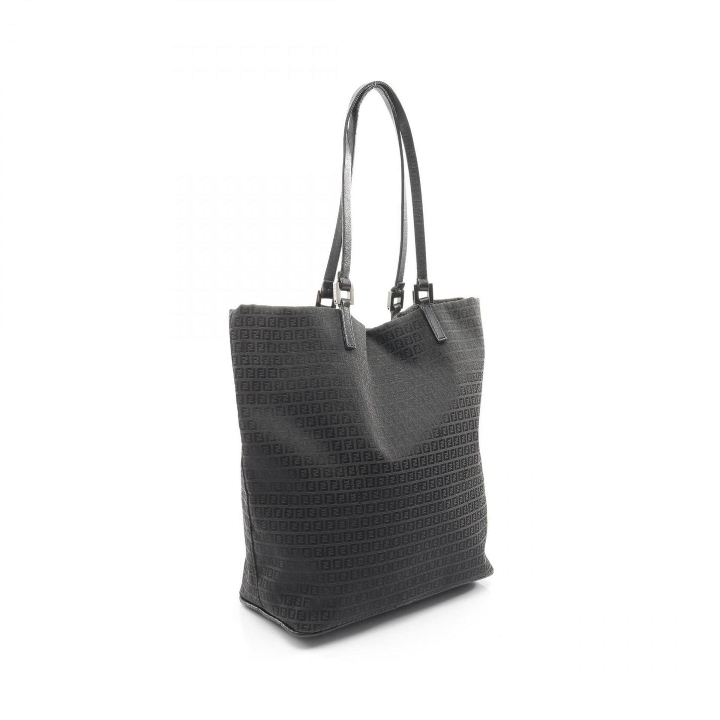 Fendi Zucchino Canvas Leather Tote Bag