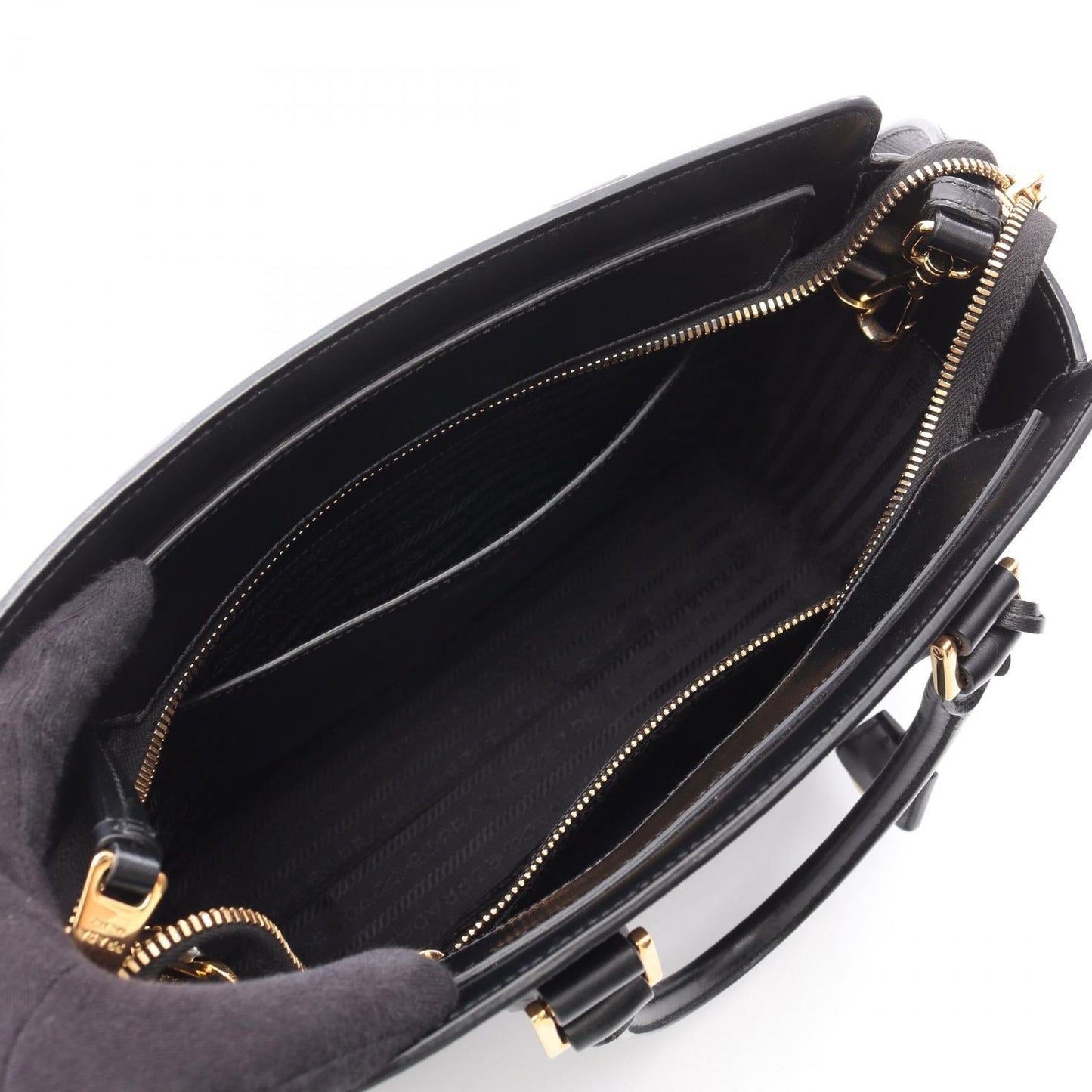 Prada SAFFIANO +SOFT CALF 2way Handbag Calf Leather