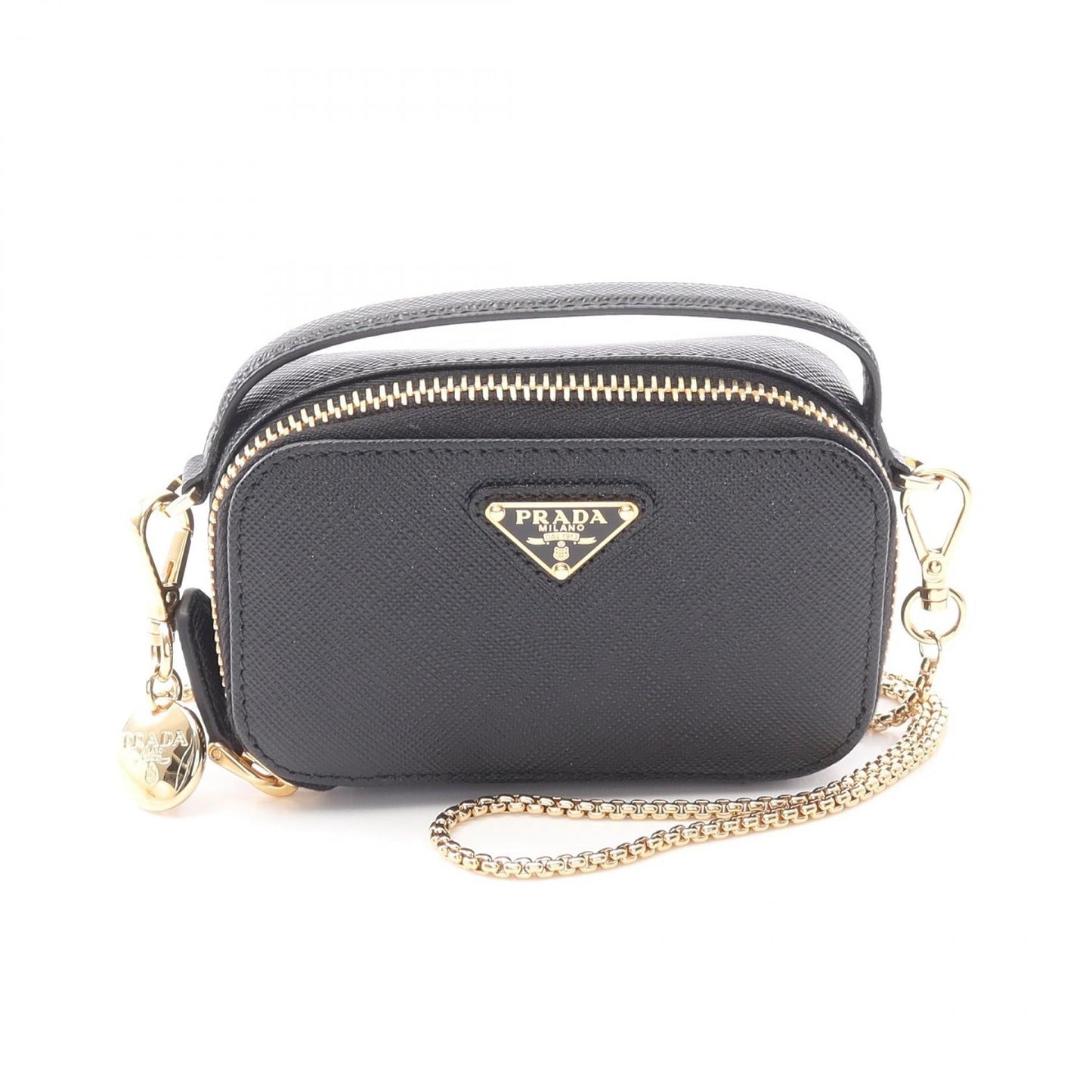 Prada Saffiano Triangle Mini Shoulder Bag Saffiano Leather Shoulder Bag