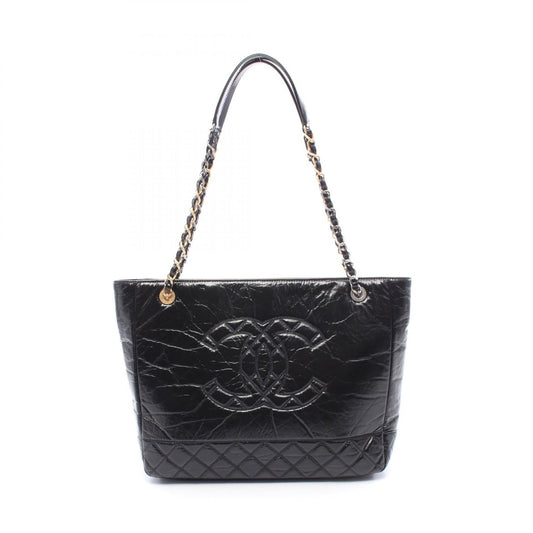 Chanel MatelassÃ© Patent Leather Shiny Aged Calfskin Tote Bag