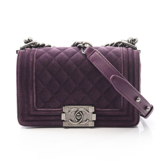 Chanel Boy Chanel Fabric Leather Shoulder Bag