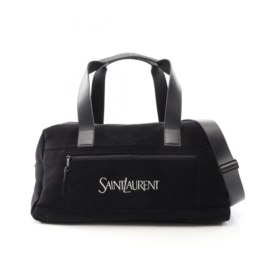 Saint Laurent Paris Nux Leather Fabric Boston Bag