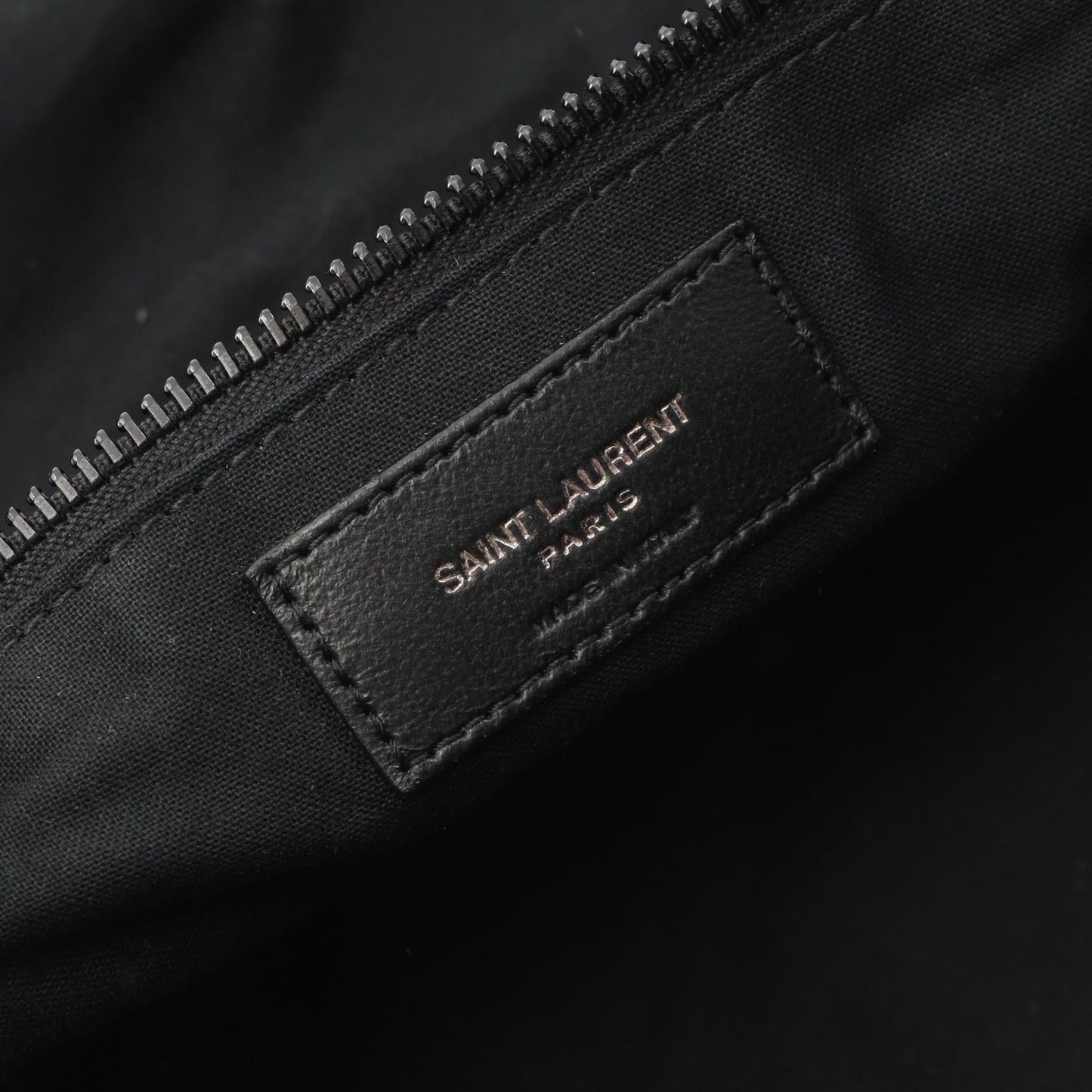 Saint Laurent Paris Nux Leather Fabric Boston Bag