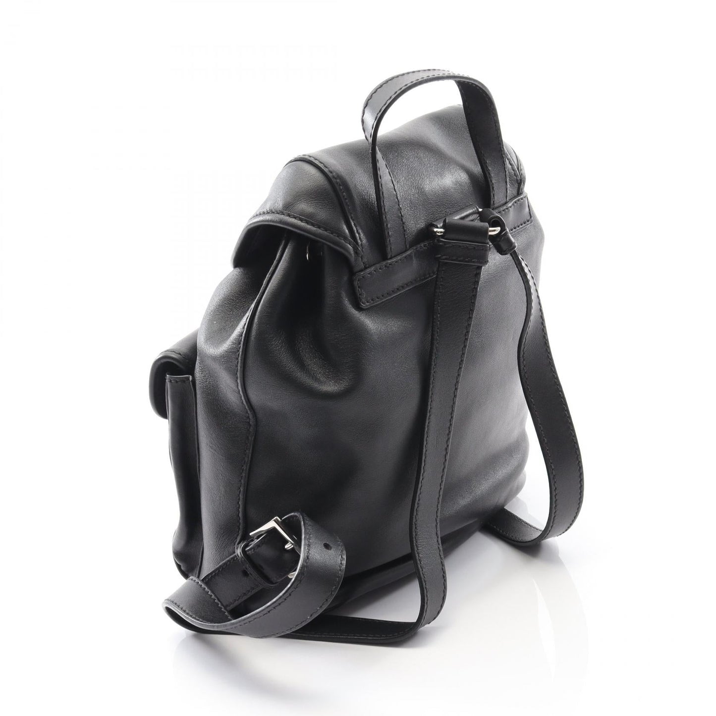 Prada Triangle Logo Leather Backpack