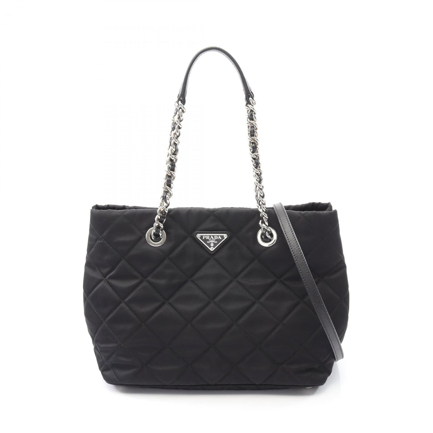 Prada TESSUTO IMPUNTU Nylon Saffiano Leather 2way Tote Bag