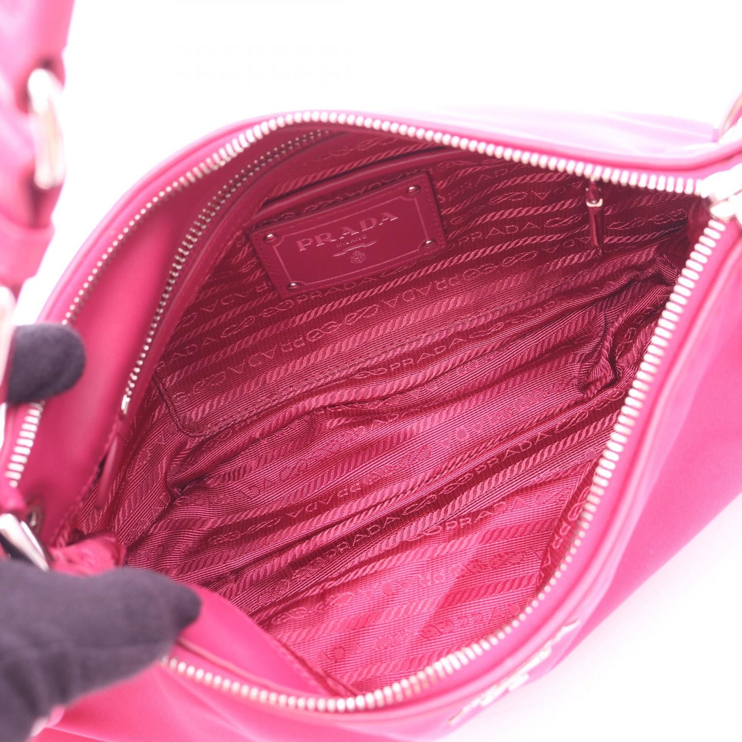 Prada TESSUTO+SOFT CA Nylon Leather Shoulder Bag