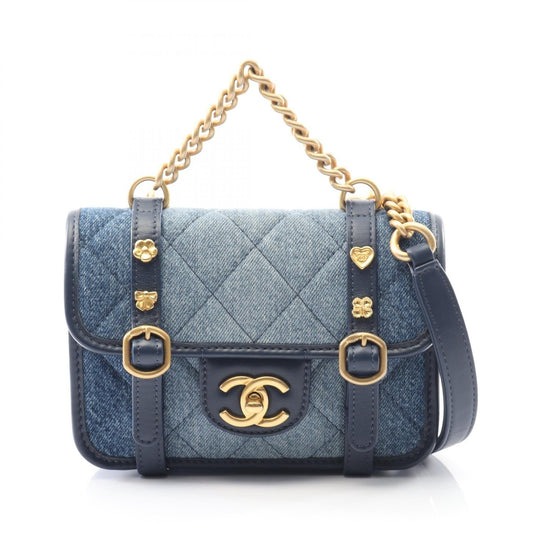 Chanel Mini MatelassÃ© Denim Leather Shoulder Bag