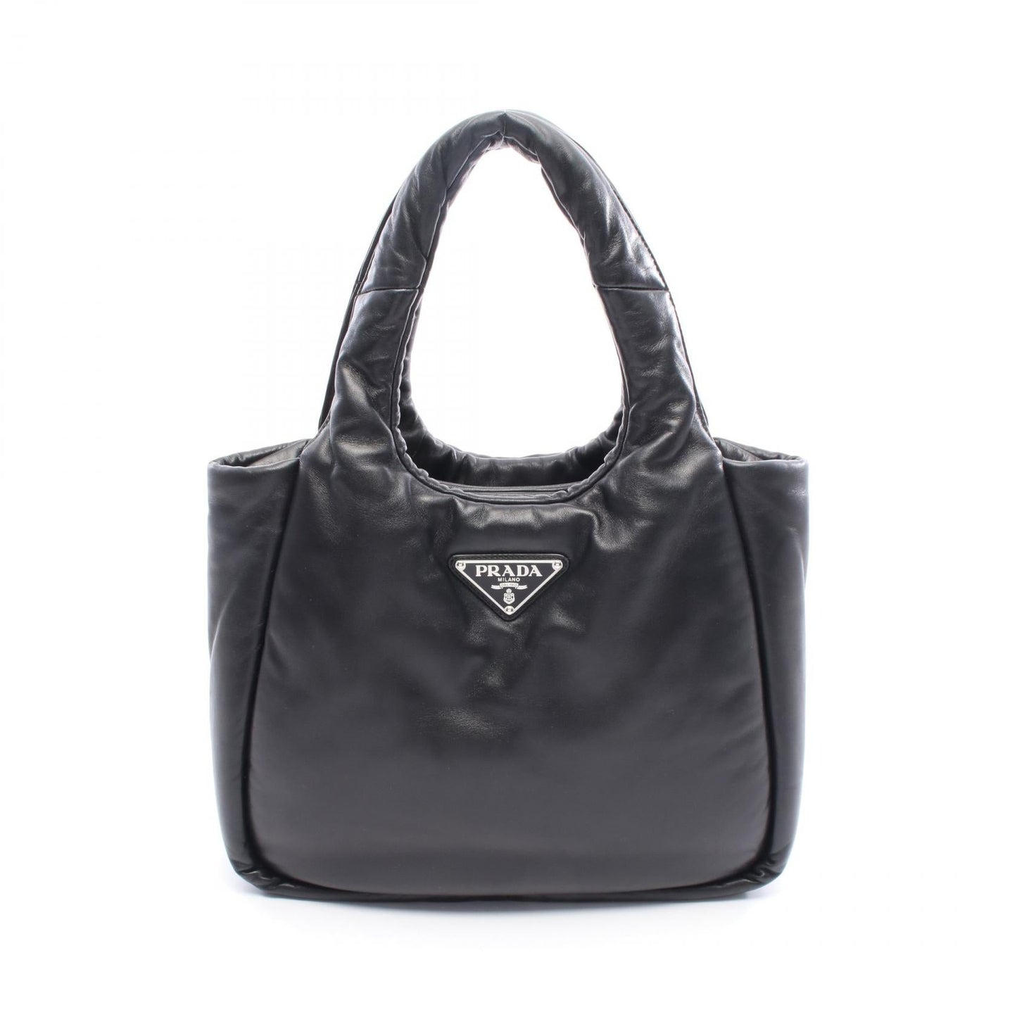 Prada Triangle Logo Leather Handbag
