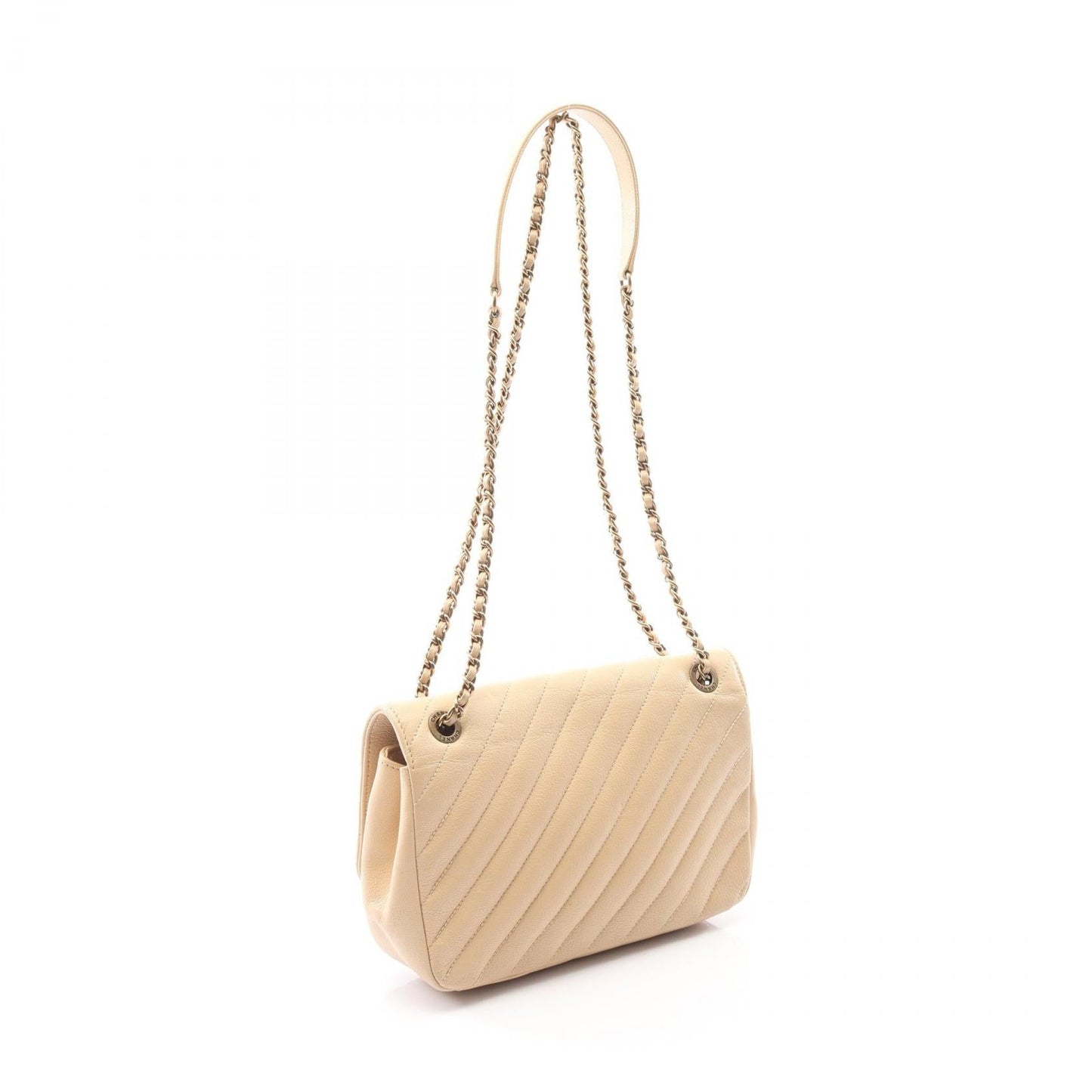 Chanel Diagonal Quilting Goatskin Shoulder Bag