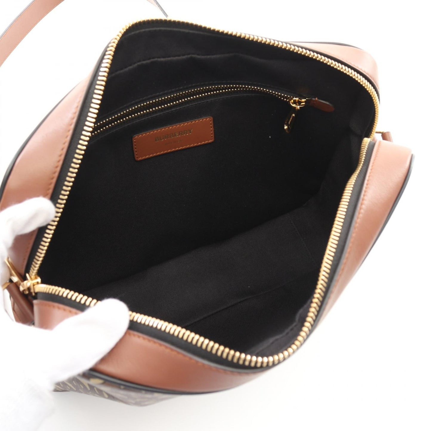Burberry TB Monogram Coated Canvas Shoulder Bag