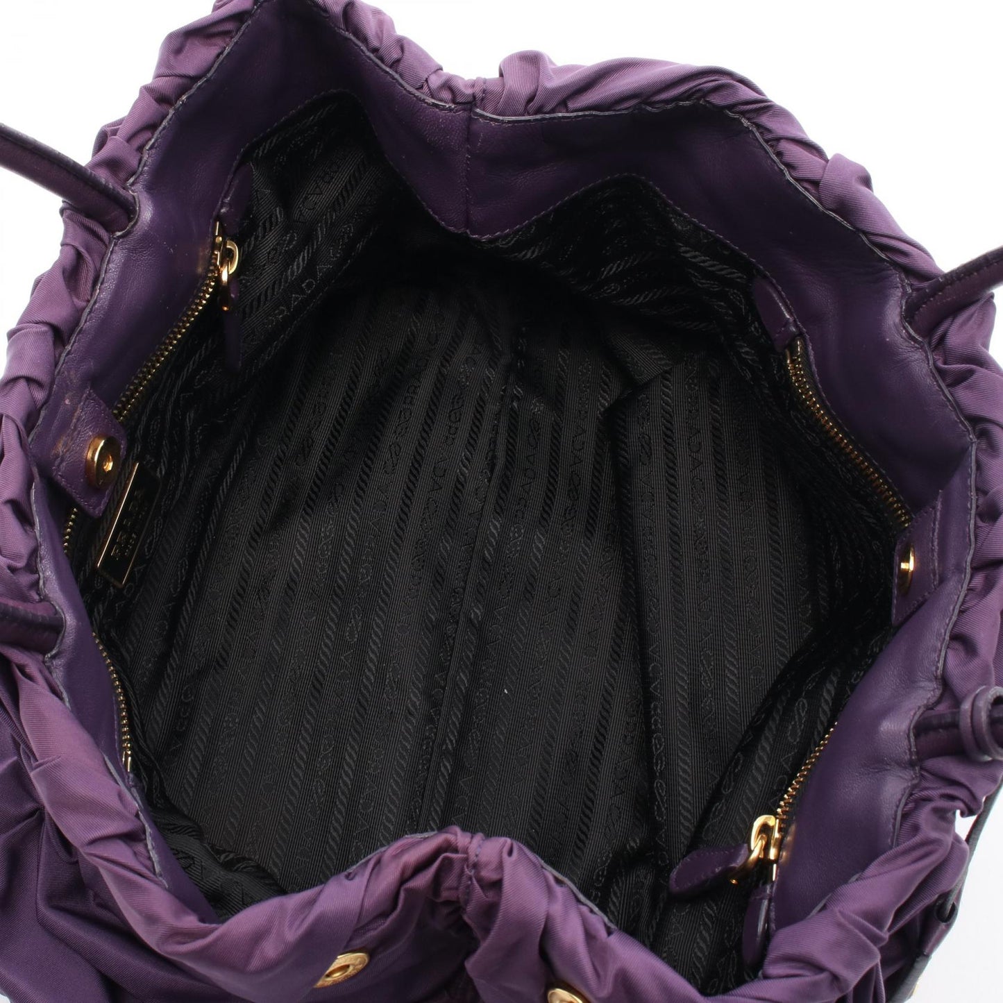 Prada TESSUTO B Nylon Leather Handbag