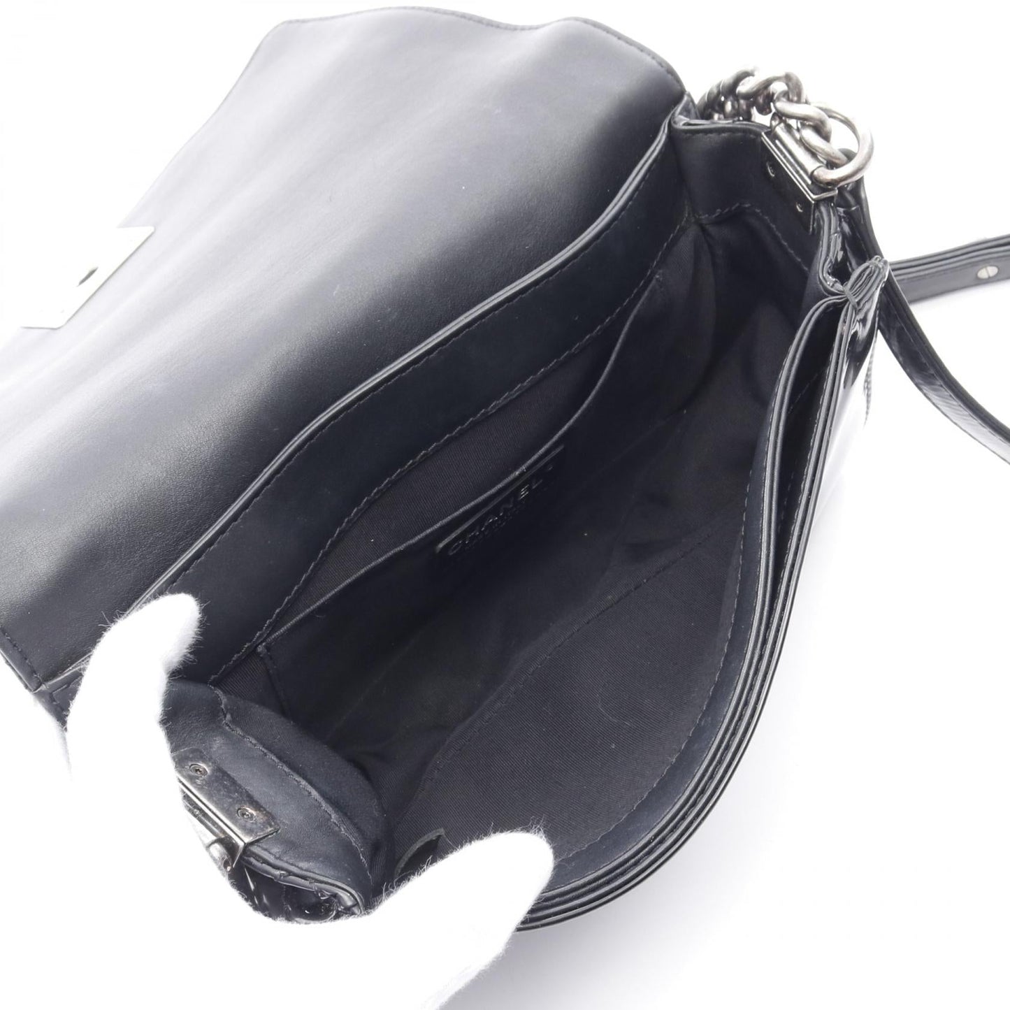 Chanel Boy Chanel Patent Leather Shoulder Bag