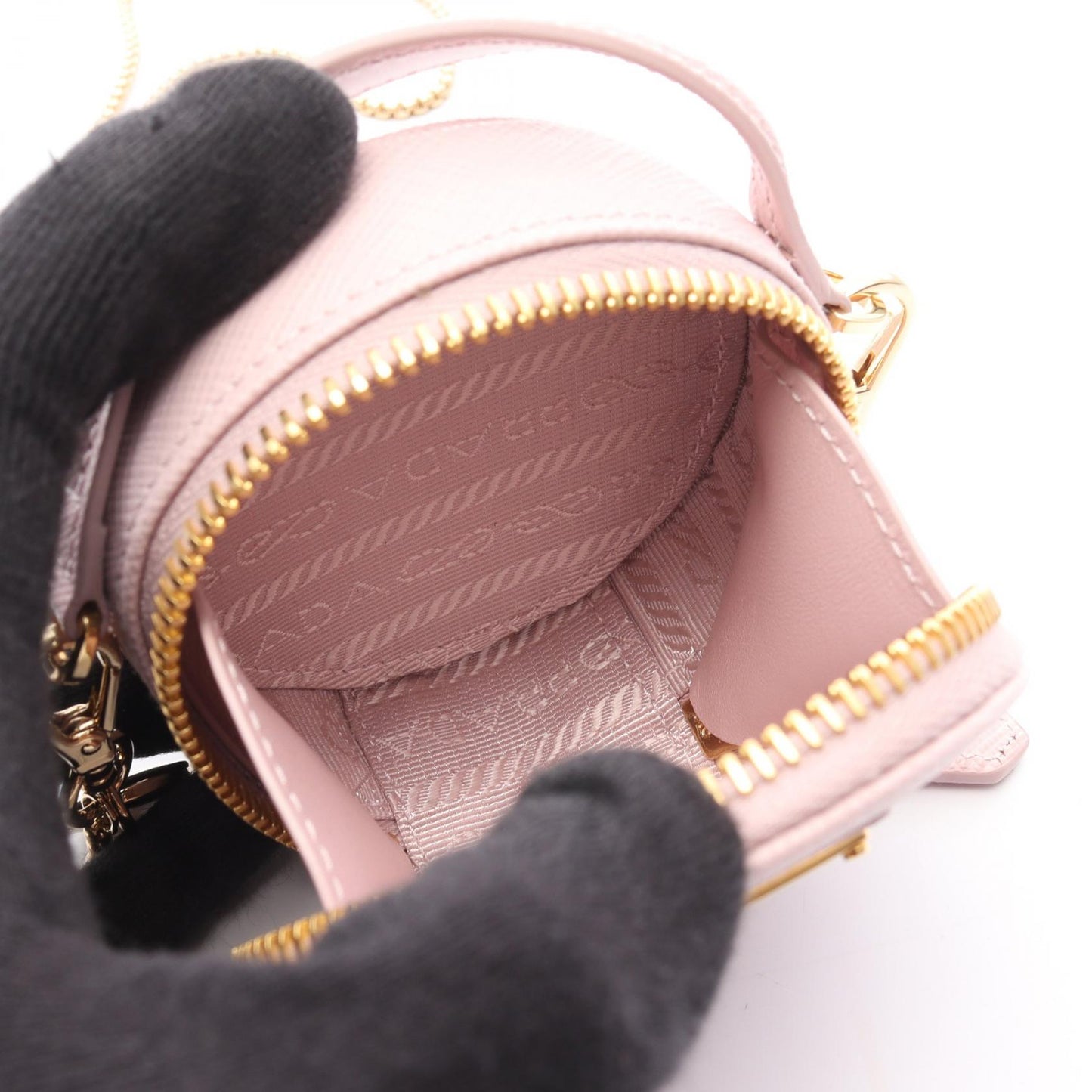Prada Saffiano Triangle Mini Shoulder Bag
